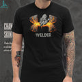 Hardworking Welder Molten Metal Lava Logo Professional Trades T Shirt