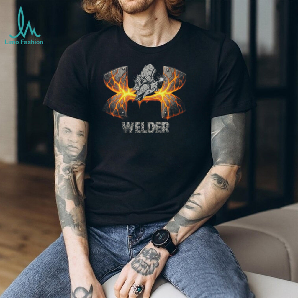 Hardworking Welder Molten Metal Lava Logo Professional Trades T Shirt