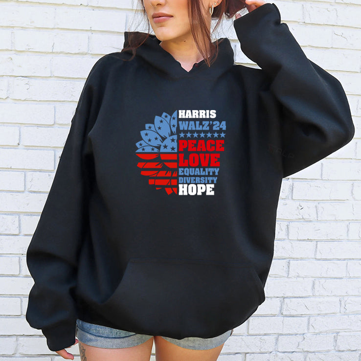 Harris Walz 2024 Peace Love Equality Diversity Hope LGBT Shirt