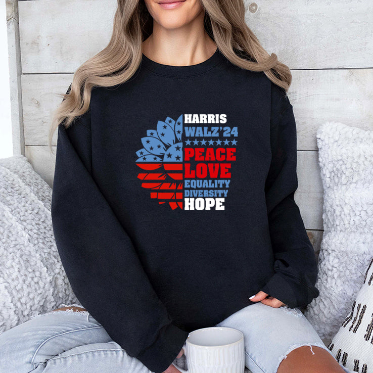 Harris Walz 2024 Peace Love Equality Diversity Hope LGBT Shirt