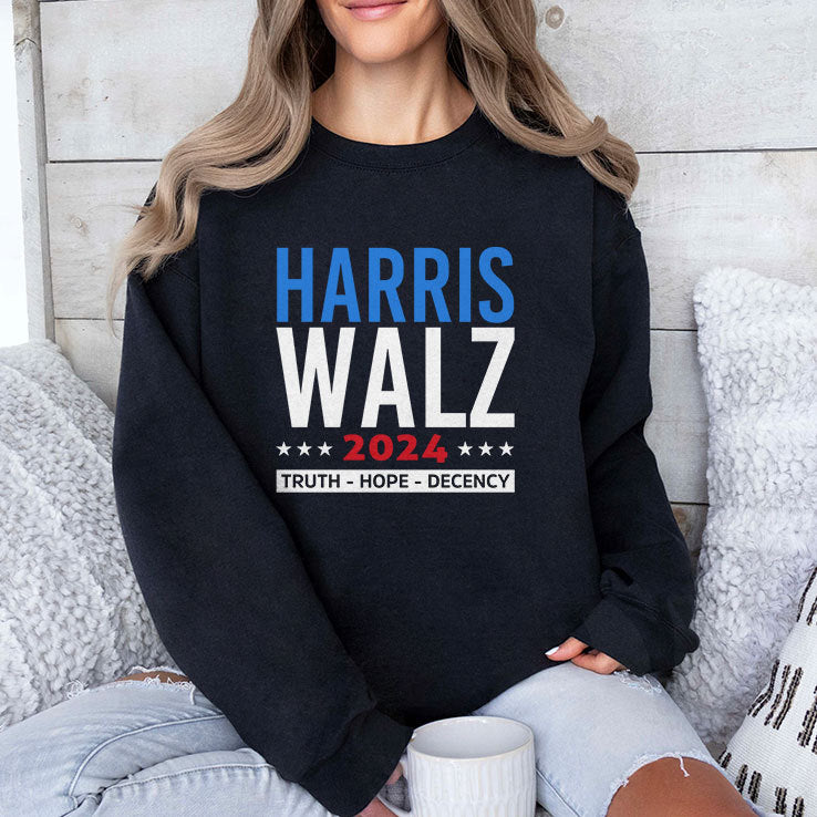Harris Walz 24 Truth Hope Decency T Shirt