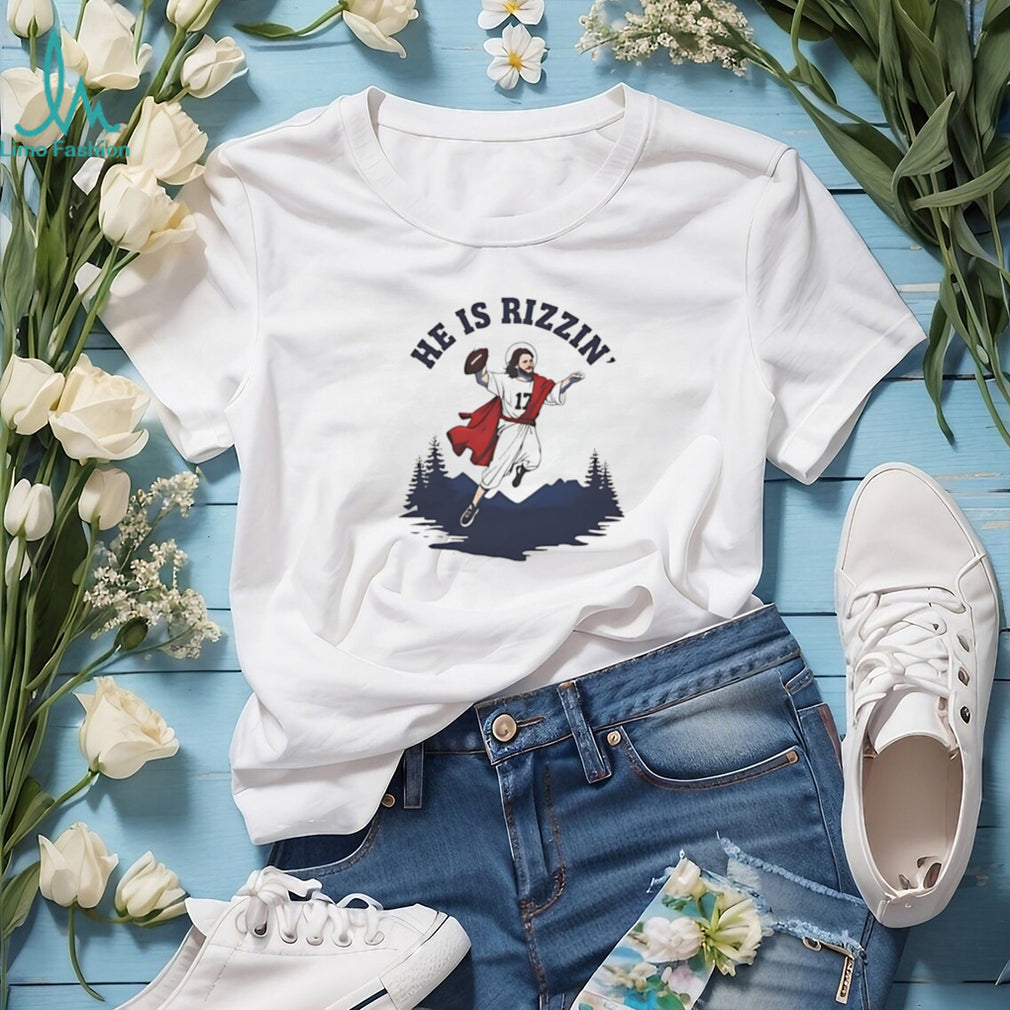 He Is Rizzin’ Funny Jesus Football Quarterback Religious Meme T Shirt
