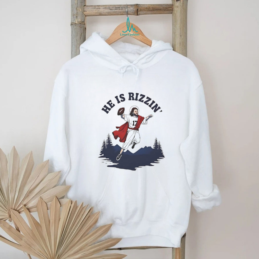 He Is Rizzin’ Funny Jesus Football Quarterback Religious Meme T Shirt