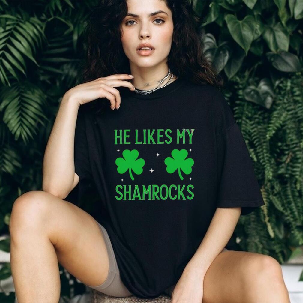 He Likes My Shamrocks St. Patrick’s Day Couples Graphic T shirt