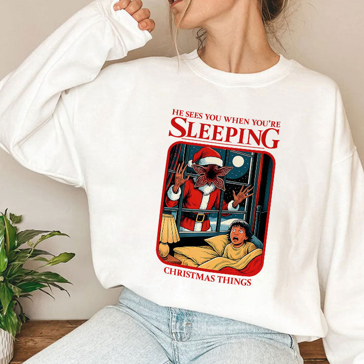 He Sees You When You’re Sleeping Christmas Things T Shirt