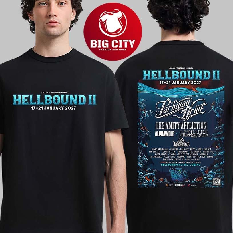 Hellbound II Festival Full Lineup In Australia Heavy Metal Cruise On Board Carnival Splendor Two Sided Shirt