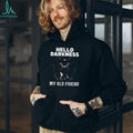 Hello Darkness My Old Friend Black Cat Peeking Graphic T Shirt