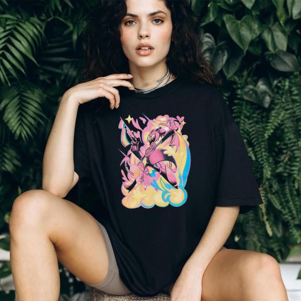 Helluva Boss Striker Fan Art Neon Aesthetic Graphic T Shirt
