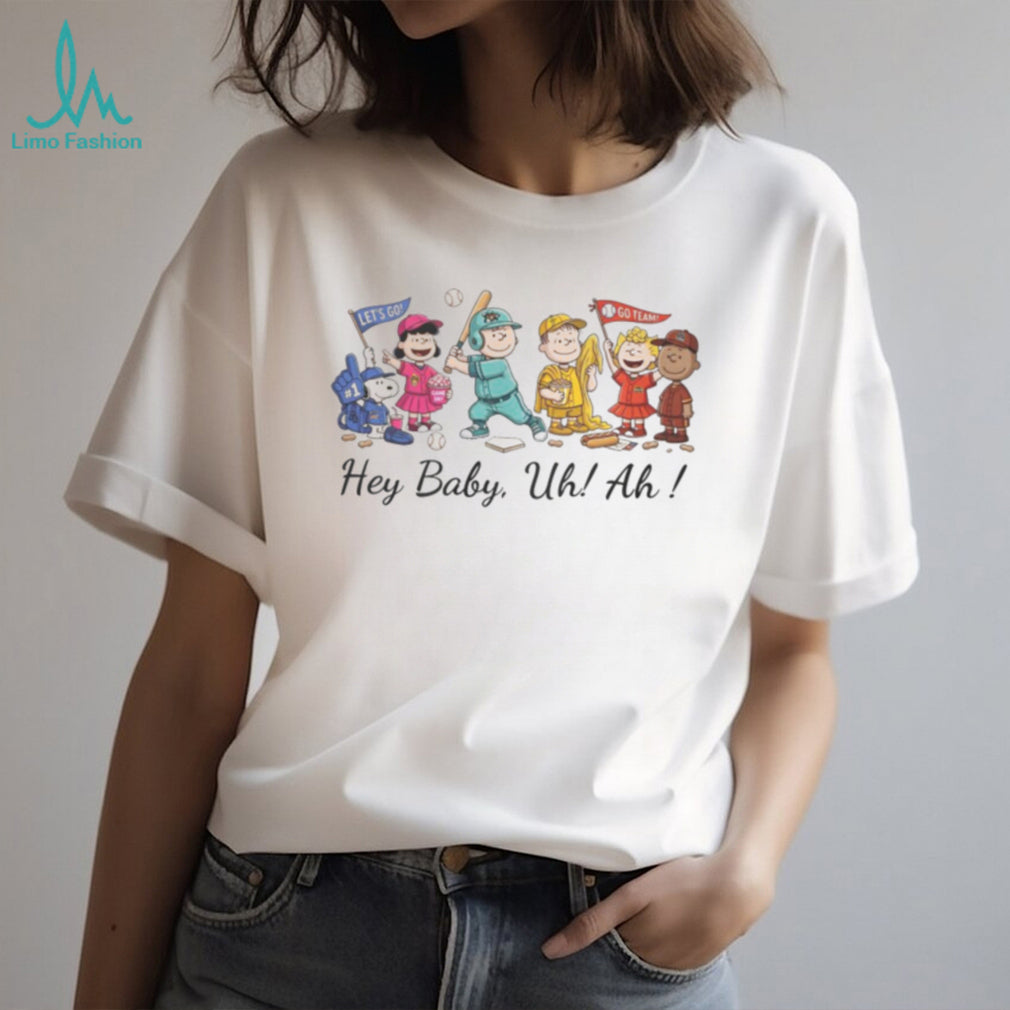 Hey Baby Uh Ah Peanuts Gang Baseball Parody T Shirt