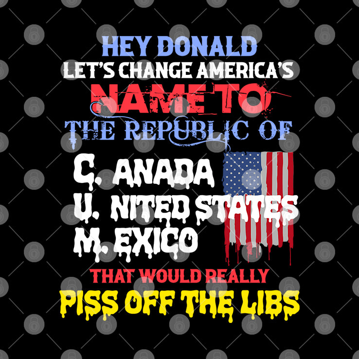 Hey Donald Let’s Change America’s Name To the Republic Of CUM Shirt