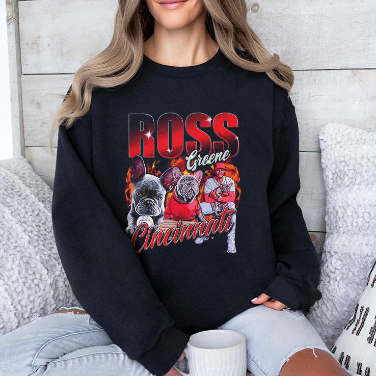 Hip Hop Ross Greene Cincinnati Reds Bulldog Baseball T Shirt