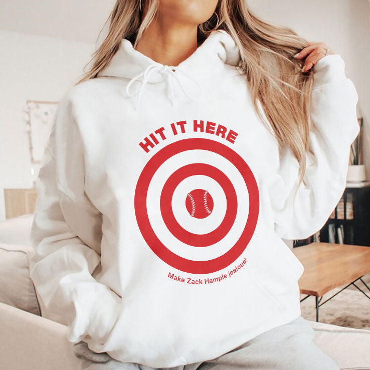 Hit It Here Target Baseball Funny Fan T Shirt