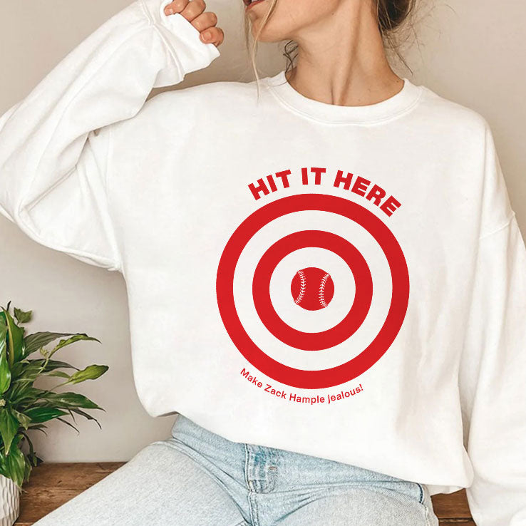 Hit It Here Target Baseball Funny Fan T Shirt