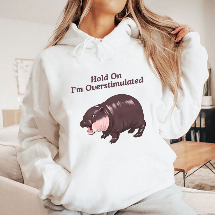 Hold On Partner I’m Overstimulated Moo Deng Shirt