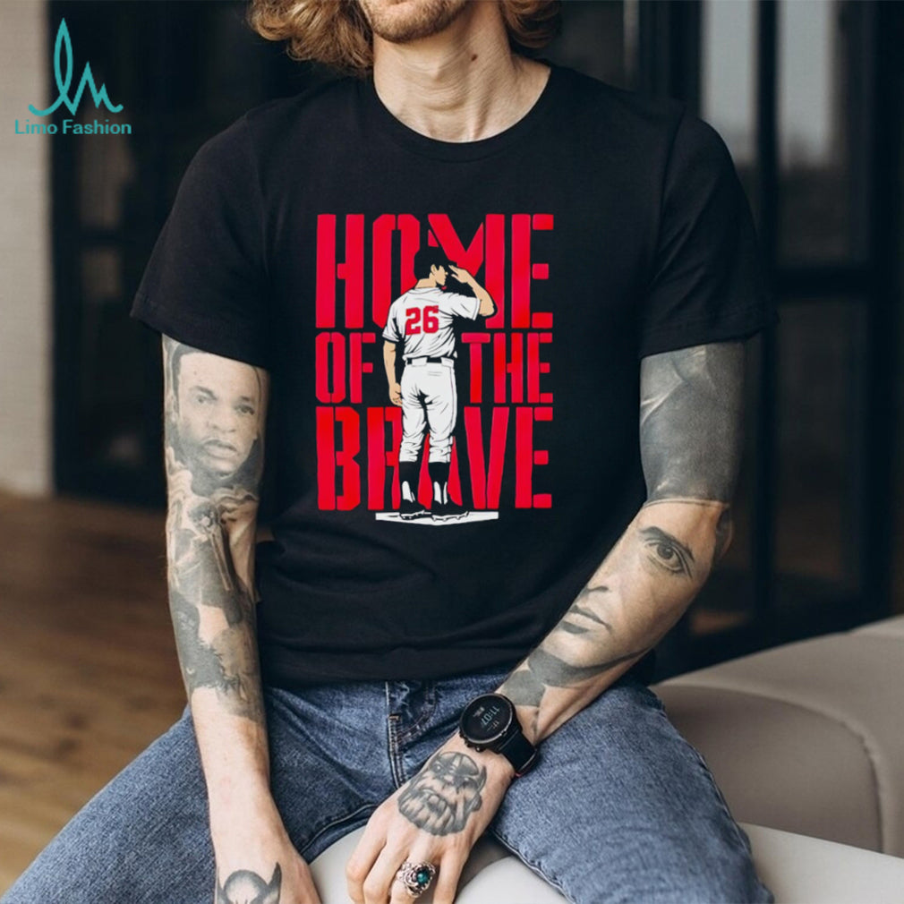 Home Of The Brave Baseball Player Salute Patriotic Sports T Shirt