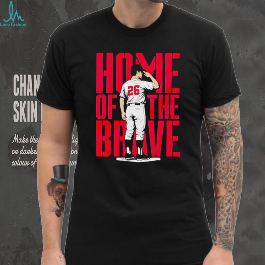Home Of The Brave Baseball Player Salute Patriotic Sports T Shirt