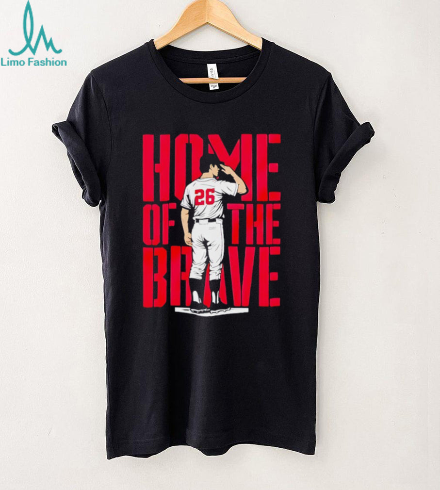 Home Of The Brave Baseball Player Salute Patriotic Sports T Shirt
