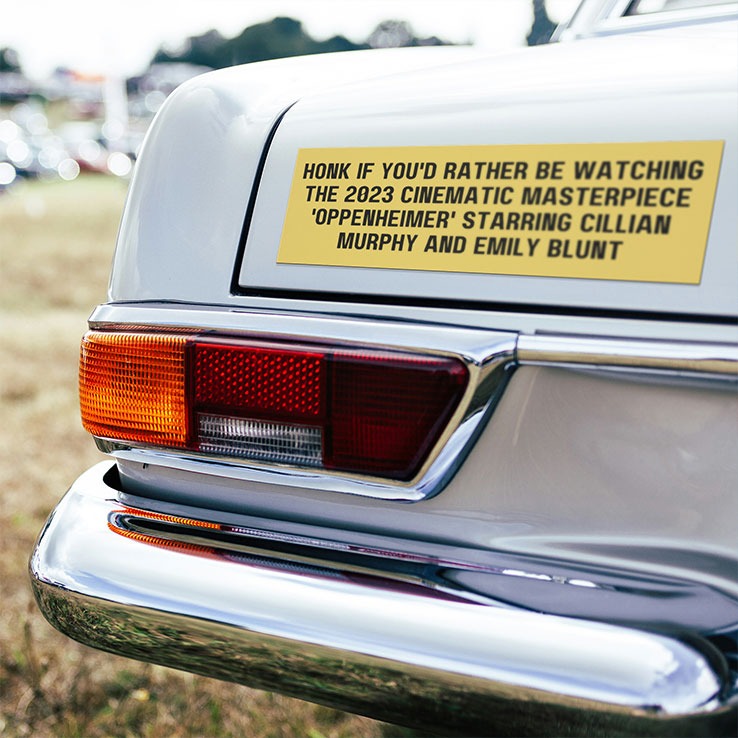 Honk If You’d Rather Be Watching The 2023 Cinematic Masterpiece Oppenheimer Car Magnet