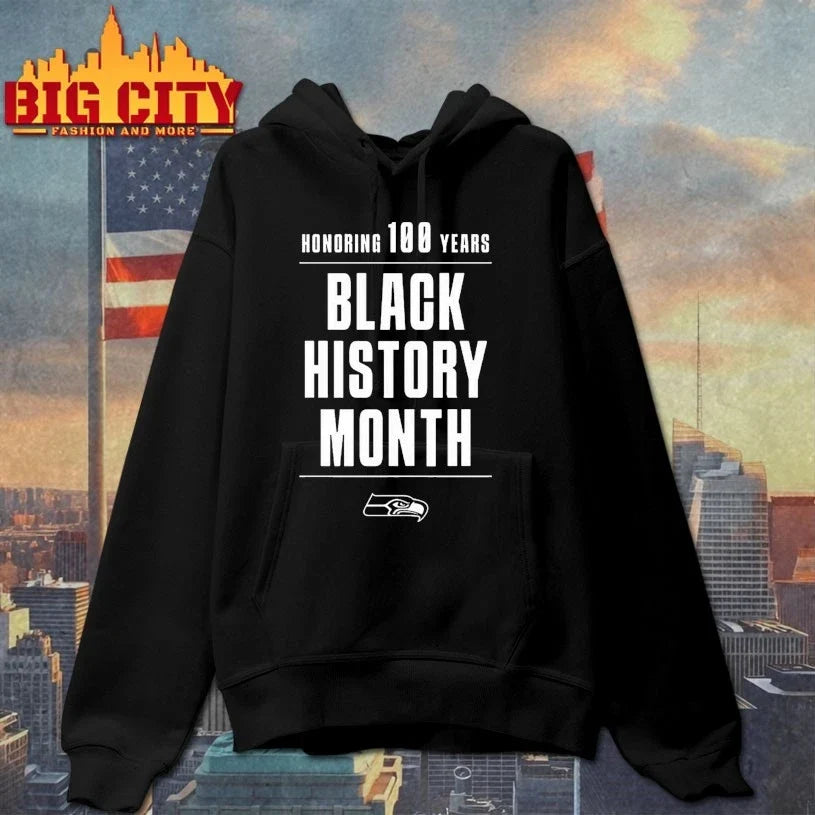 Honoring 100 Years Black History Month Seahawks t-shirt