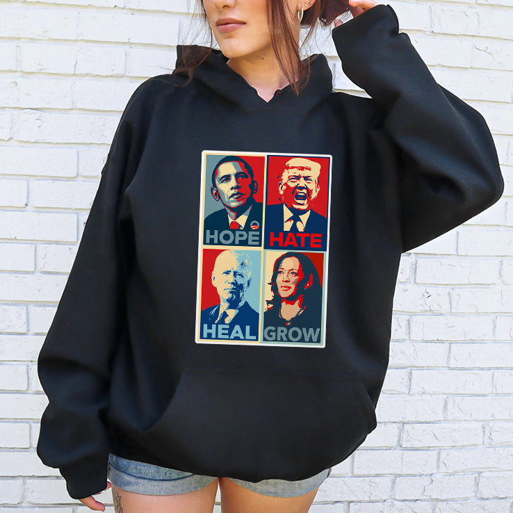 Hope Hate Heal Grow Obama Trump Biden And Harris Shirt