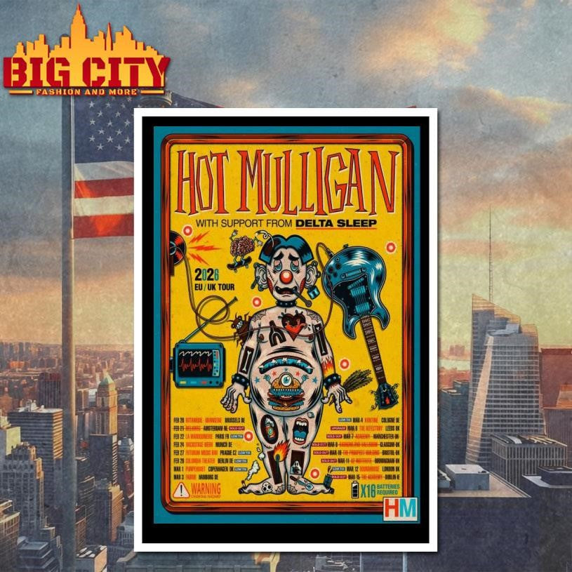 Hot Mulligan With Delta Sleep EU-UK 2026 Tour Poster Shirt