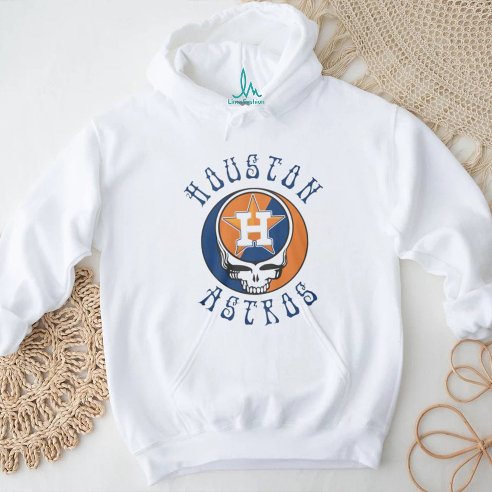 Houston Astros Grateful Dead Steal Your Face Mashup White T Shirt