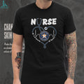 Houston Astros Nurse T Shirt MLB Healthcare Professional Heart Design T Shirt