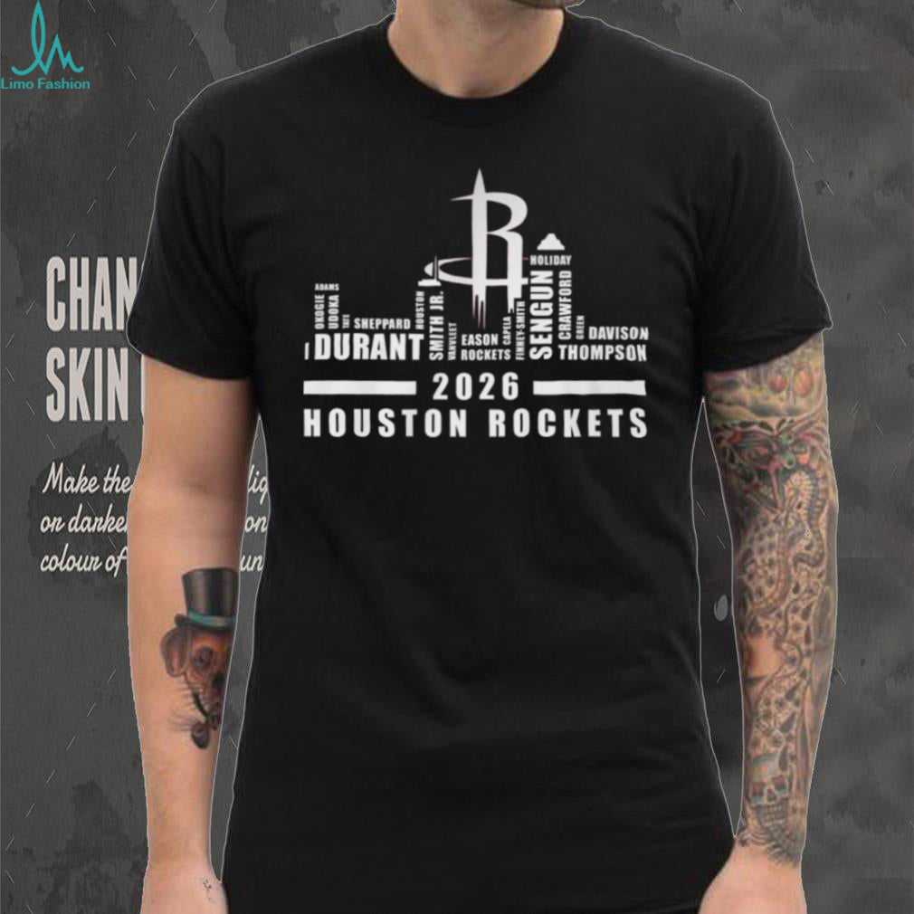 Houston Rockets 2026 Roster Skyline Basketball T Shirt Durant & Sengun