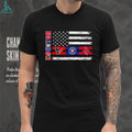 Houston Sports Teams American Flag Distressed Graphic T Shirt