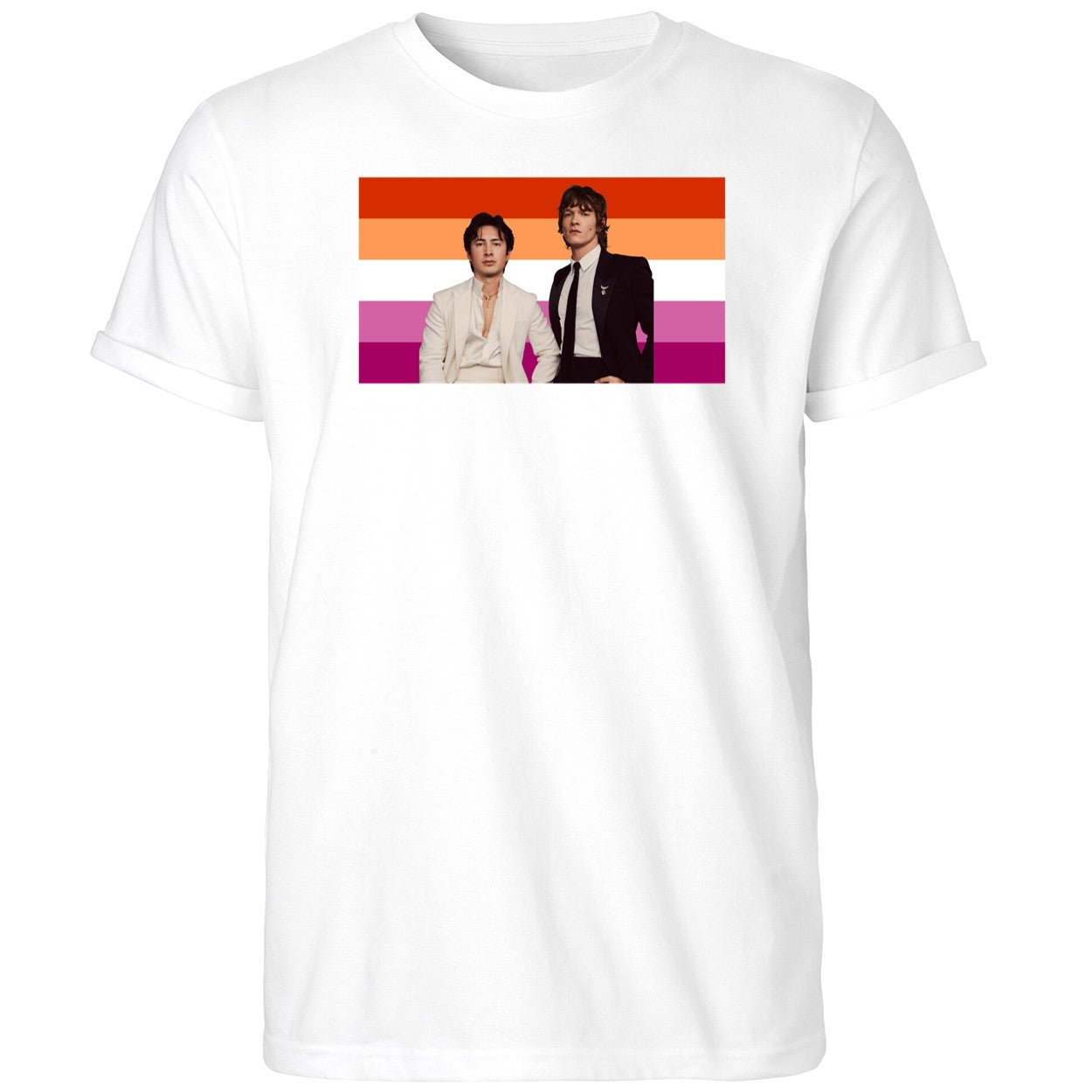 Hudson Williams and Connor Storrie Lesbian Pride Flag Shirt