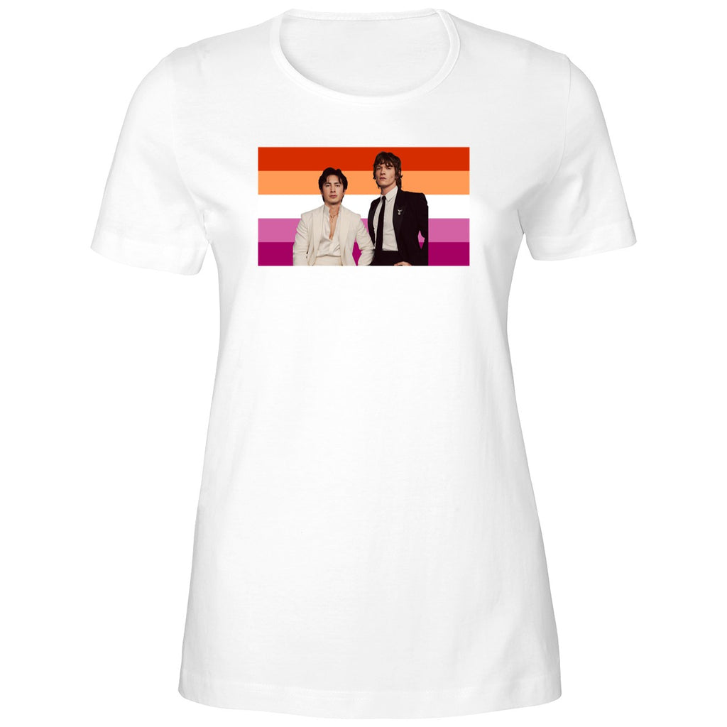 Hudson Williams and Connor Storrie Lesbian Pride Flag Shirt