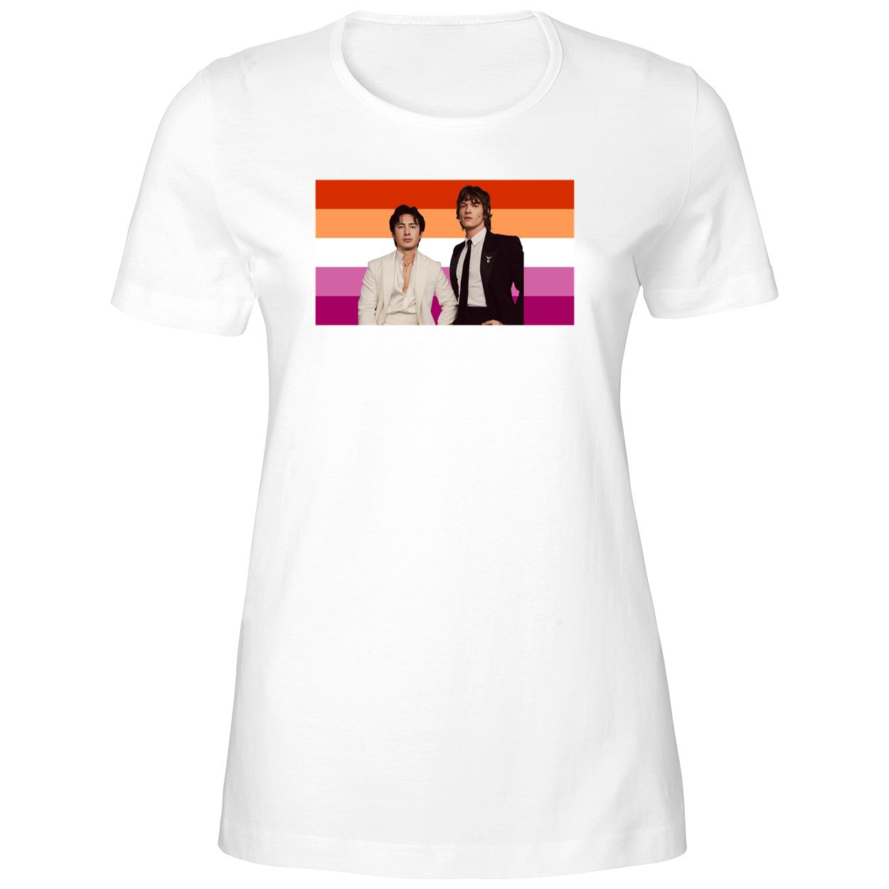 Hudson Williams and Connor Storrie Lesbian Pride Flag Shirt