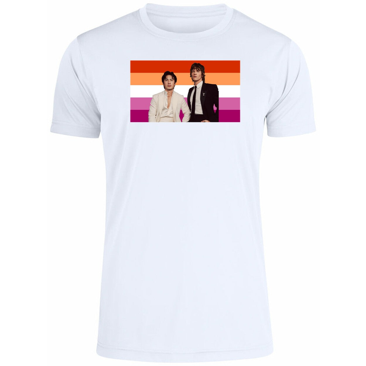 Hudson Williams and Connor Storrie Lesbian Pride Flag Shirt