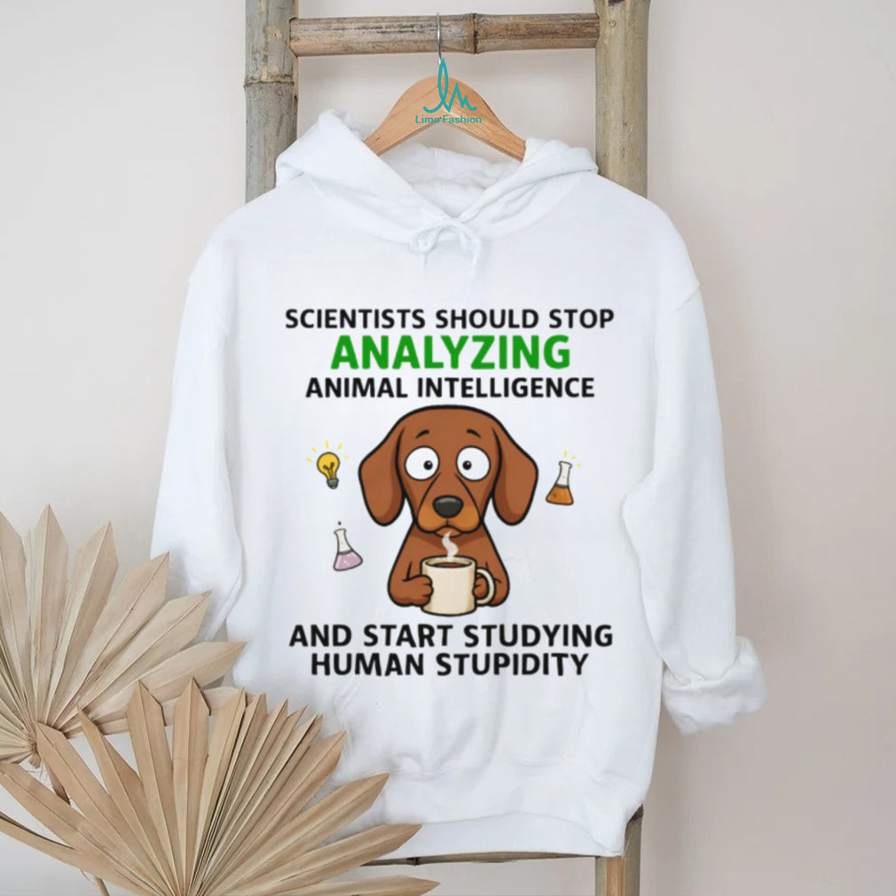 Human Stupidity vs Animal Intelligence Funny Dachshund T Shirt