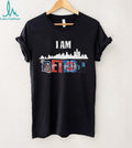 I Am Detroit City Skyline Sports Mashup T Shirt Tigers, Wings, Pistons, Lions