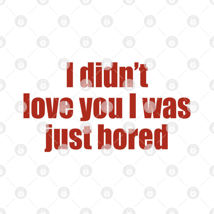 I Didn’t Love You I Was Just Bored T Shirt