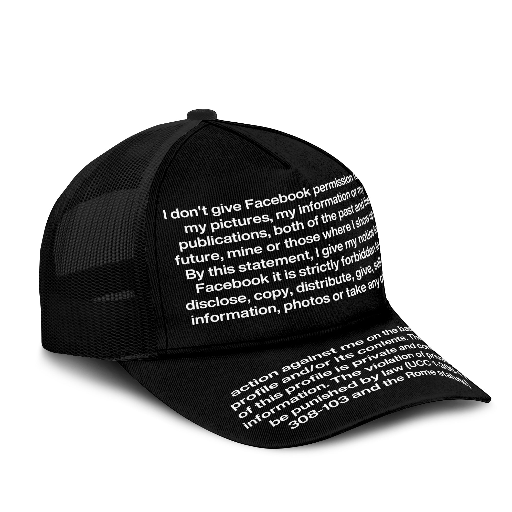 I Don’t Give Facebook Permission Trucker Cap
