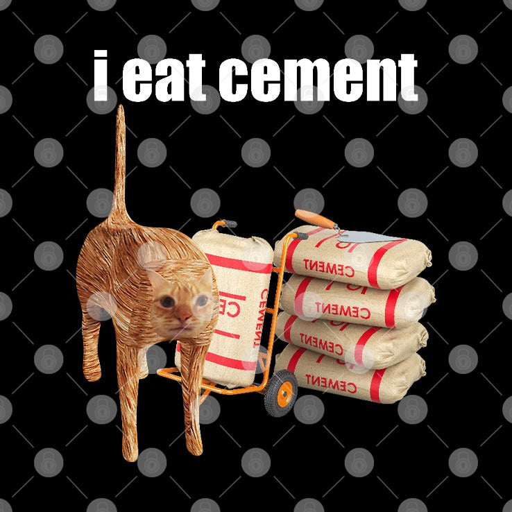 I Eat Cement Cat T Shirt