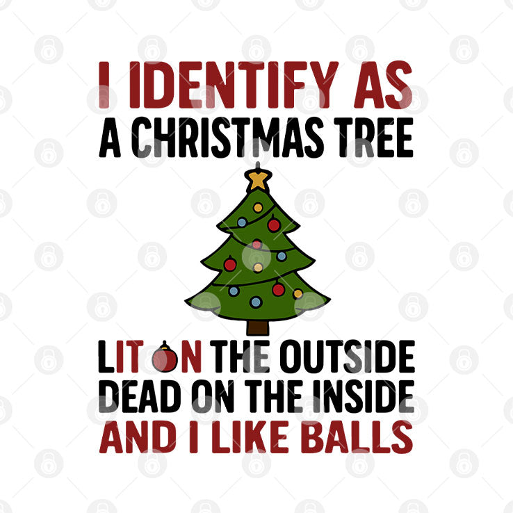 I Identify As A Christmas Tree Lit On The Outside T Shirt