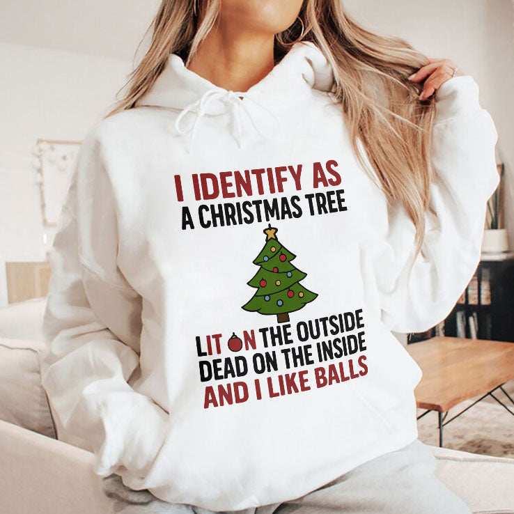I Identify As A Christmas Tree Lit On The Outside T Shirt