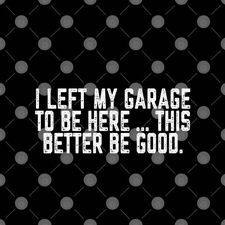 I Left My Garage To Be Here This Better Be Good T Shirt