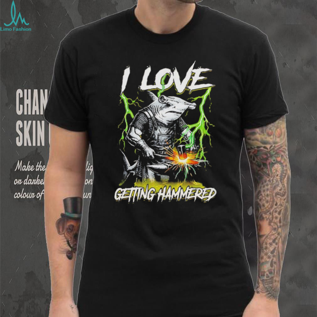 I Love Getting Hammered Shark Blacksmith T Shirt