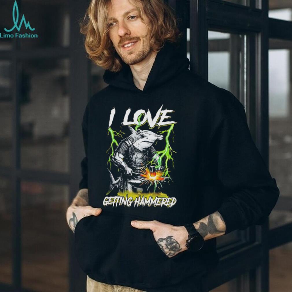 I Love Getting Hammered Shark Blacksmith T Shirt