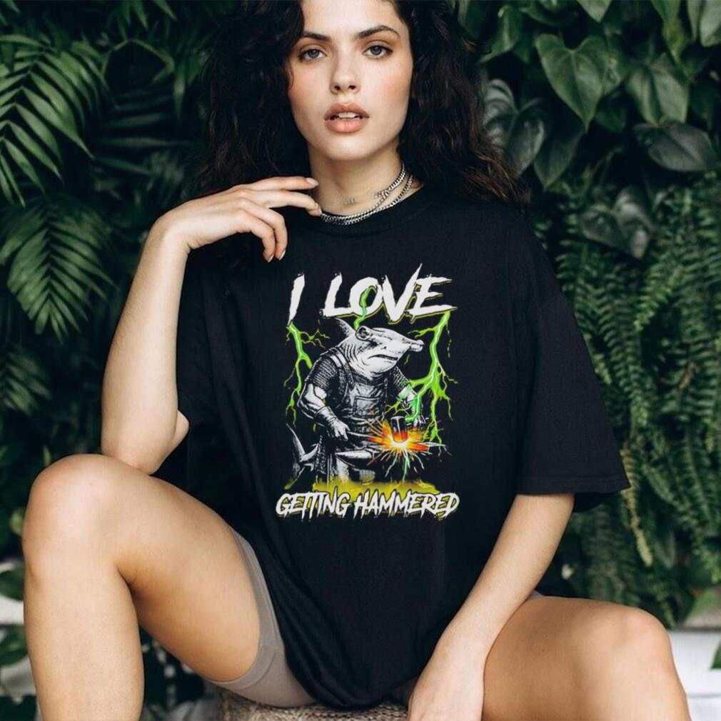 I Love Getting Hammered Shark Blacksmith T Shirt