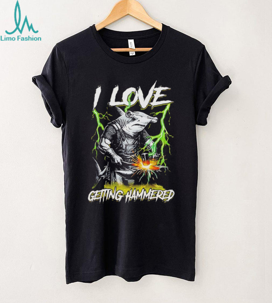 I Love Getting Hammered Shark Blacksmith T Shirt