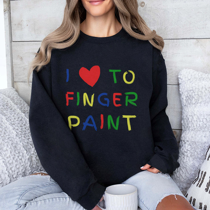 I Love To Finger Paint Couple T Shirt