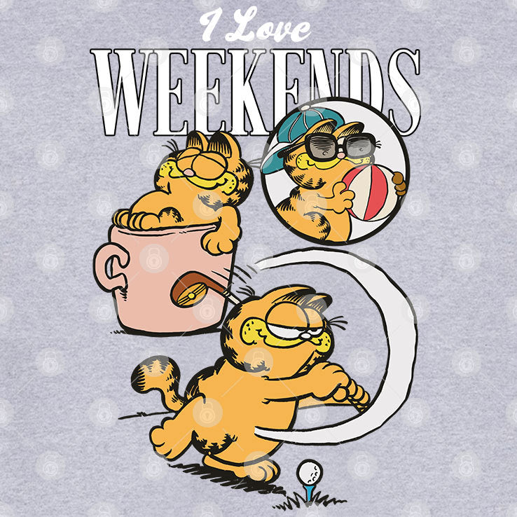 I Love Weekends Garfield T Shirt
