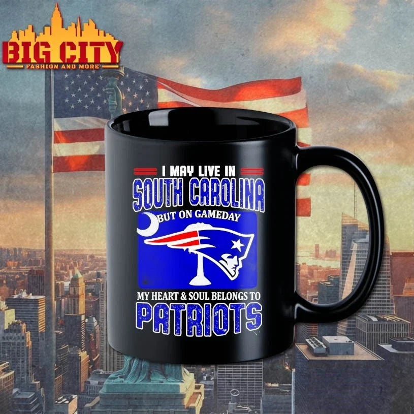 I May Live In South Carolina But On Gameday My Heart Belongs To Patriots t-shirt