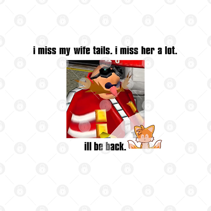 I Miss My Wife Tails I Miss Her A Lot I’ll Be Back T Shirt