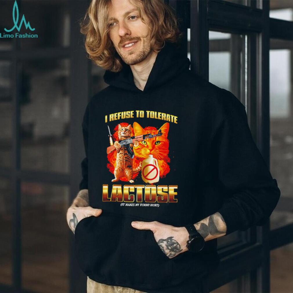 I Refuse To Tolerate Lactose Funny Orange Cat AK 47 T Shirt